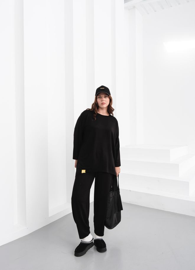 See More Trening Negru Croială Supradimensionată Casual Stil Sportiv Îmbrăcăminte cu ridicata Conservator