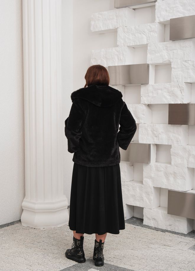 See More Black Fur Hooded Coat Wholesale Clothing Vintage