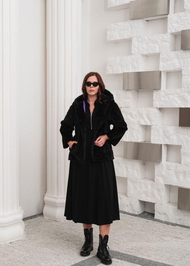 See More Black Fur Hooded Coat Wholesale Clothing 5