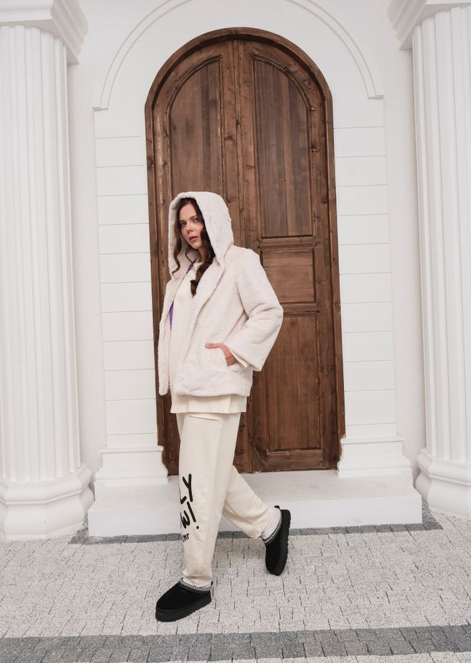 See More White Teddy Hooded Coat With Snap Closure Wholesale Clothing Winter