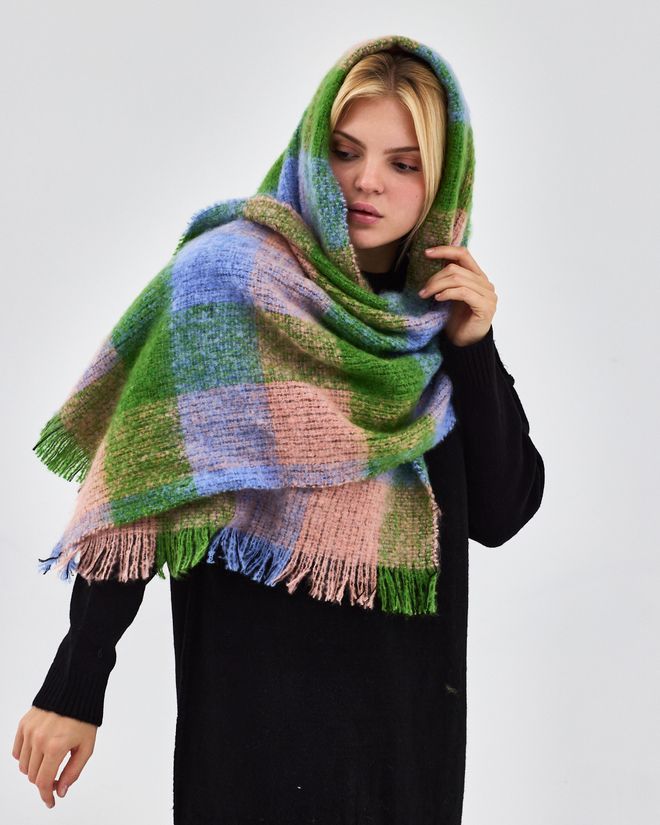 See More Șal Verde În Carouri Pentru Toamnă Și Iarnă Îmbrăcăminte cu ridicata Lejer