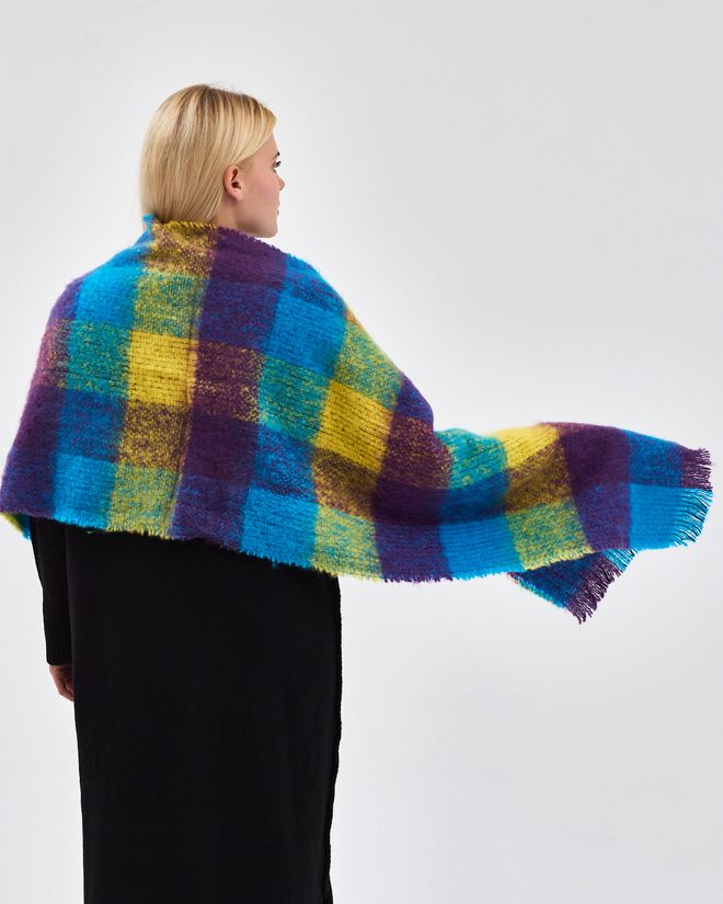 See More Chal Azul A Cuadros Para Elegancia Casual Otoño Invierno Ropa al por mayor Invierno