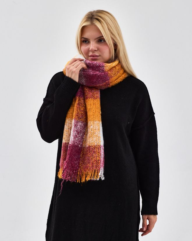 See More Κίτρινο Καρό Κομψό Σάλι Χονδρικό εμπόριο ενδυμάτων Πολυαμίδιο