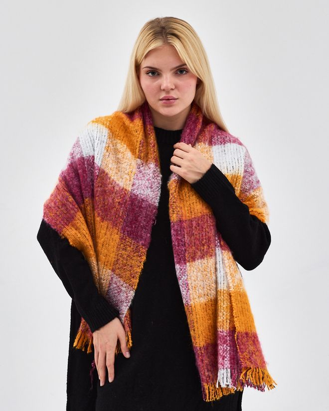 See More Κίτρινο Καρό Κομψό Σάλι Χονδρικό εμπόριο ενδυμάτων 5