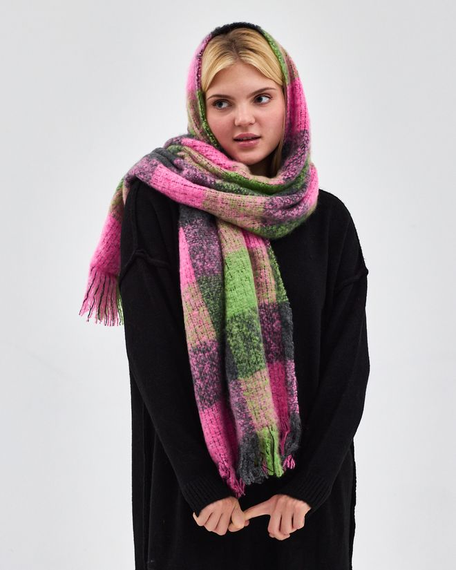 See More Ροζ Καρό Σάλι Για Φθινόπωρο Και Χειμώνα Χονδρικό εμπόριο ενδυμάτων Πολυαμίδιο