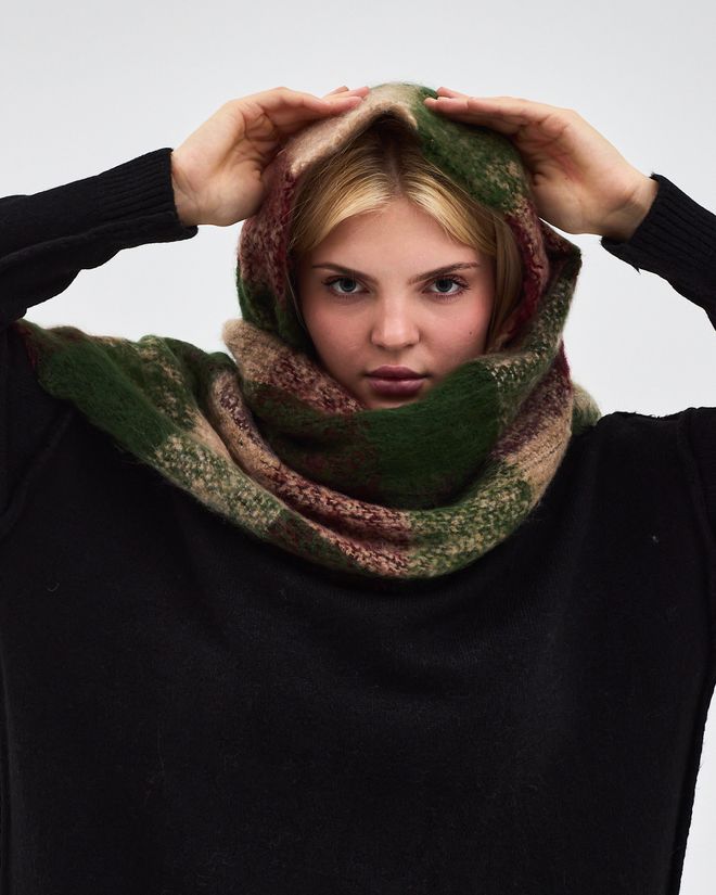 See More Зеленый Этнический Клетчатый Шаль Оптовая продажа одежды 5