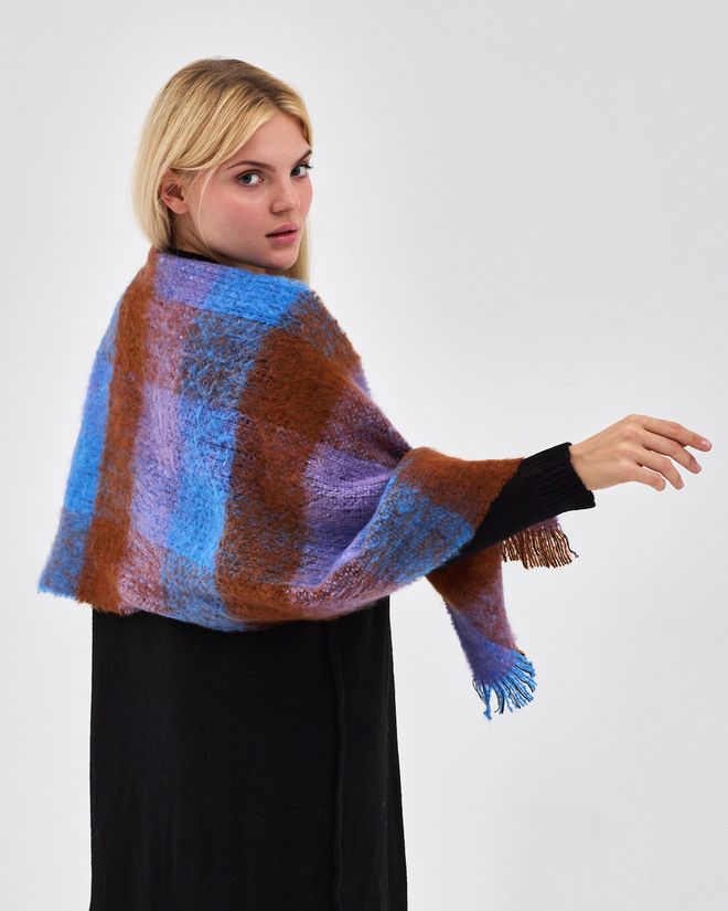 See More Șal Elegant În Carouri Albastru Pentru Toate Ocaziile Îmbrăcăminte cu ridicata Poliamidă