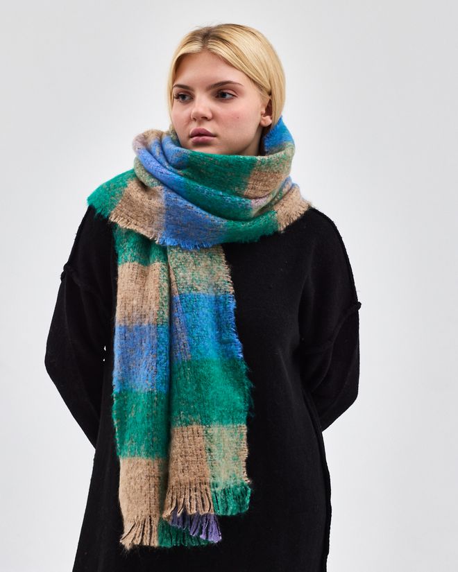 See More Μπλε Κομψό Καρό Σάλι Χονδρικό εμπόριο ενδυμάτων Σαλόνι