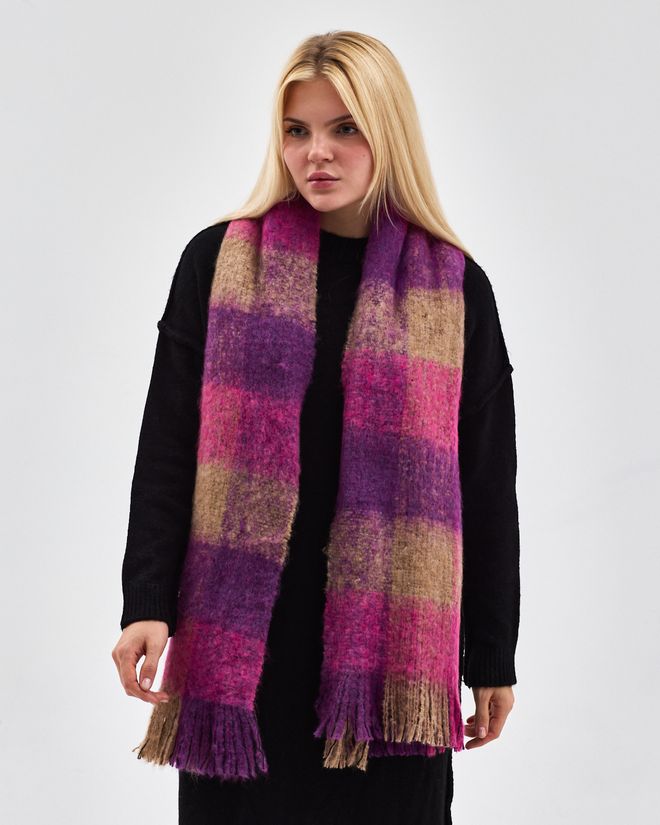 See More Chal Morado Elegante A Cuadros Para Otoño E Invierno Ropa al por mayor 5