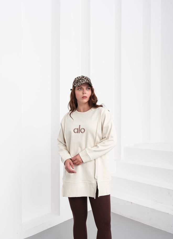 See More Beige Sweatshirt With Round Neck And Regular Fit Wholesale Clothing Winter