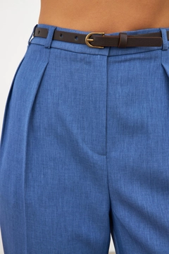 A wholesale clothing model wears str11440-trousers-blue, Turkish wholesale Pants of Setre