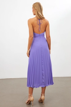 Una modelo de ropa al por mayor lleva str11388-dress-purple, Vestido turco al por mayor de Setre
