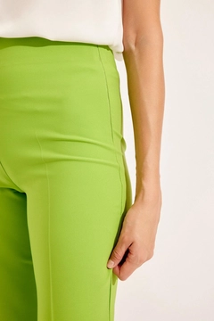A wholesale clothing model wears 40415 - Trousers - Pistachio Green, Turkish wholesale Pants of Setre