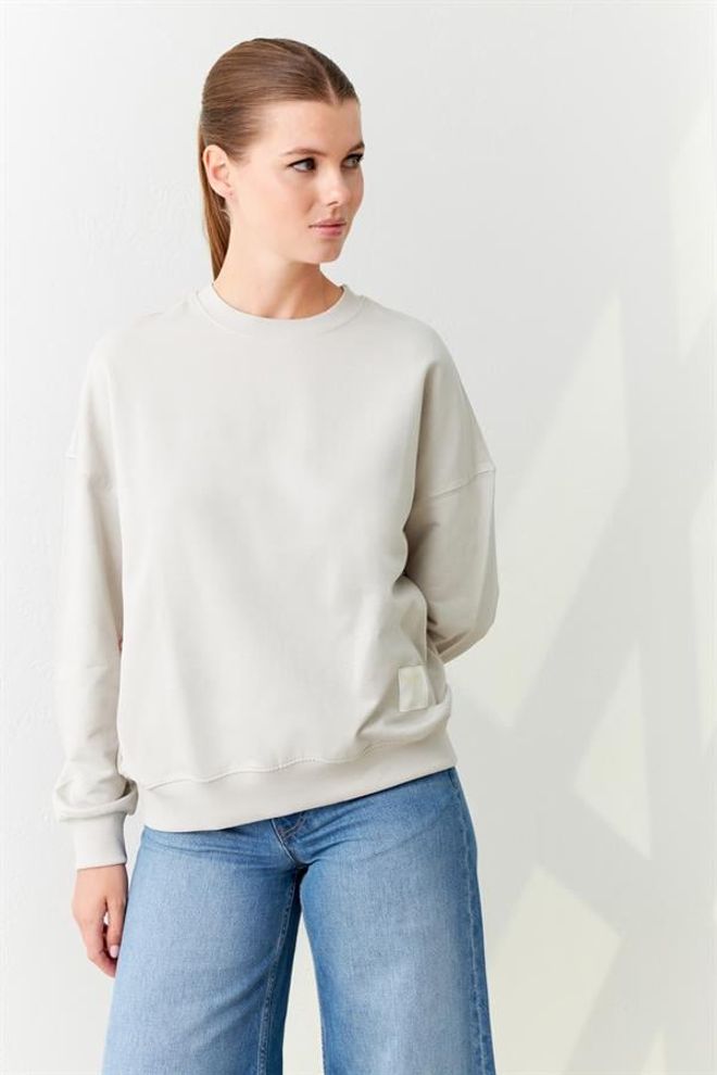 Setre Crew Neck Mini Print Λεπτομερής Μακρυμάνικο Ιδρώτα Πέτρα Χονδρικό εμπόριο ενδυμάτων Casual