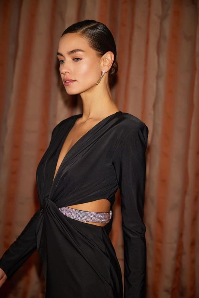 Setre Dress Black Wholesale Clothing Elastane