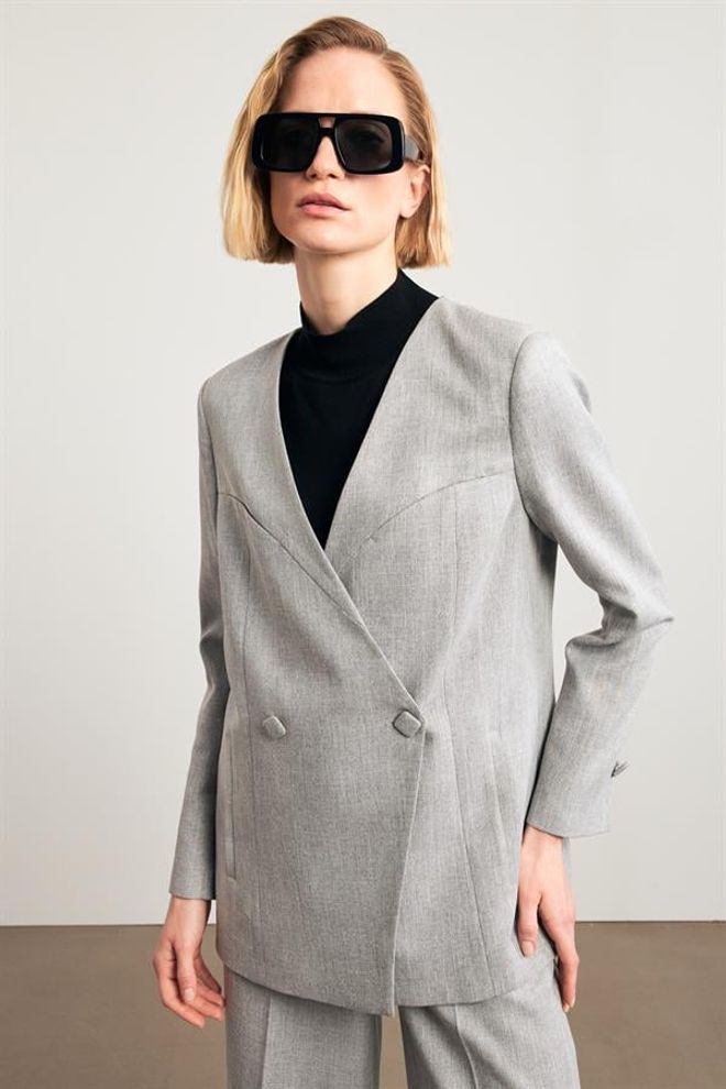 Setre Jachetă Gri Îmbrăcăminte cu ridicata Formal