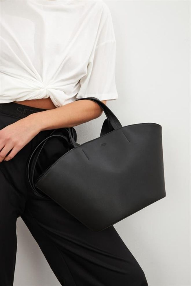 Setre Bolsa Com Alça De Couro Sintético Preta Roupas por atacado 1