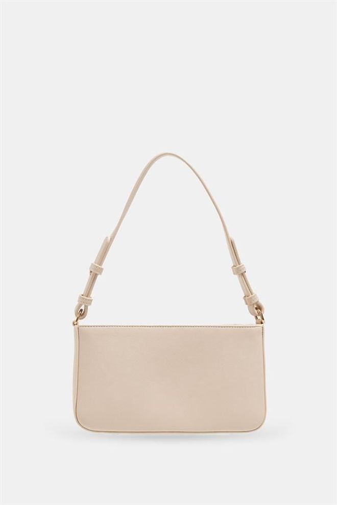Setre Askılı Kemer Detaylı Kol Çantası Açık Bej Toptan Giyim 3