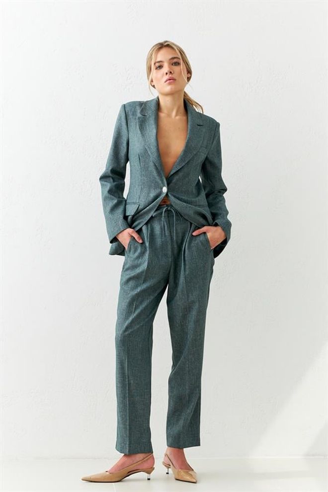 Setre Bunda S Jedným Gombíkom A Vreckom – Zelená Veľkoobchod s oblečením Neformálny