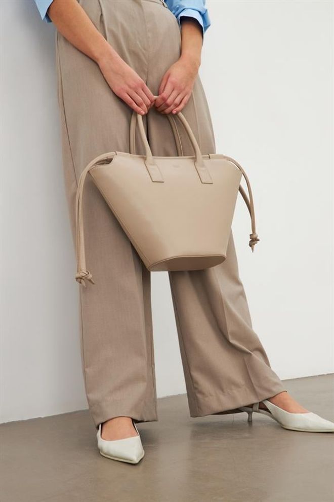 Setre Tassel Detailed Kožená Kabelka Tmavo Béžová Veľkoobchod s oblečením 3