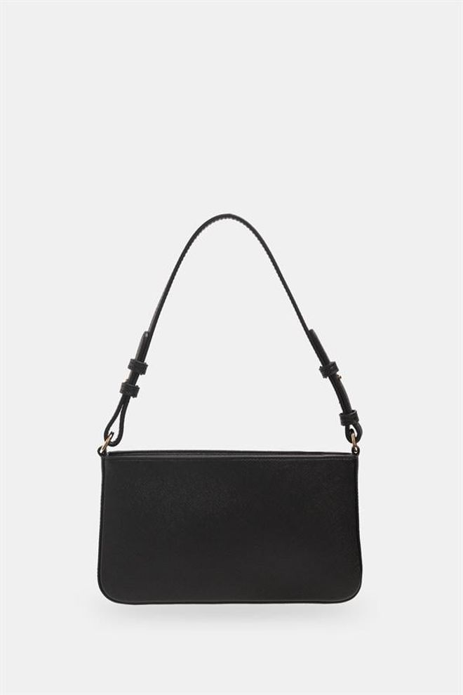 Setre Askılı Kemer Detaylı Kol Çantası Siyah Toptan Giyim 3