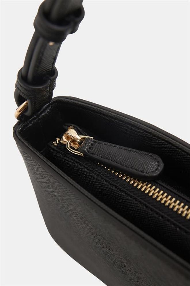 Setre Askılı Kemer Detaylı Kol Çantası Siyah Toptan Giyim 2