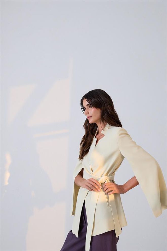 Setre Kol Detaylı Belde Bağlama Detaylı Ceket Açık Yeşil Wholesale Clothing 5