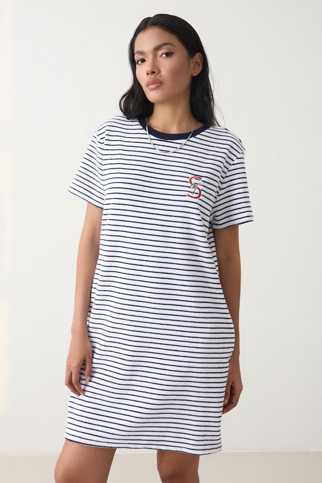 Setre White Casual Sport T shirt Mini Dress Wholesale Clothing Casual
