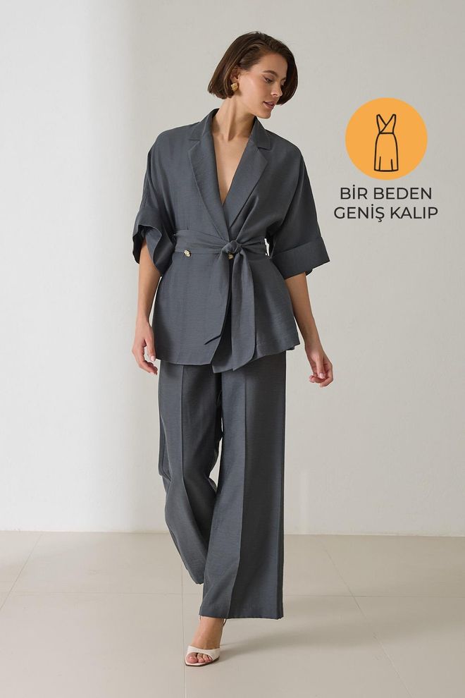 Setre Grijze Single breasted Blazer Jas Groothandel Kleding Bescheiden
