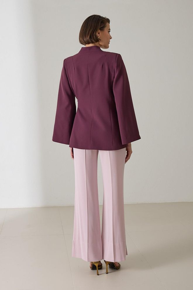 Setre Claret Red Elegant Wrapover Jacket Wholesale Clothing Spring