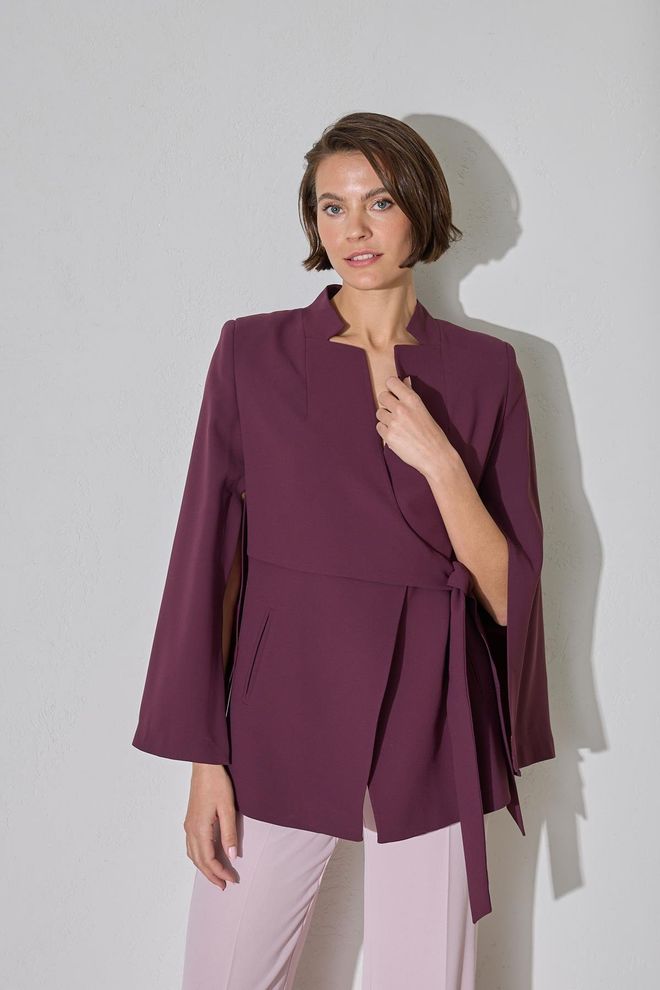 Setre Claret Red Elegant Wrapover Jacket Wholesale Clothing Work