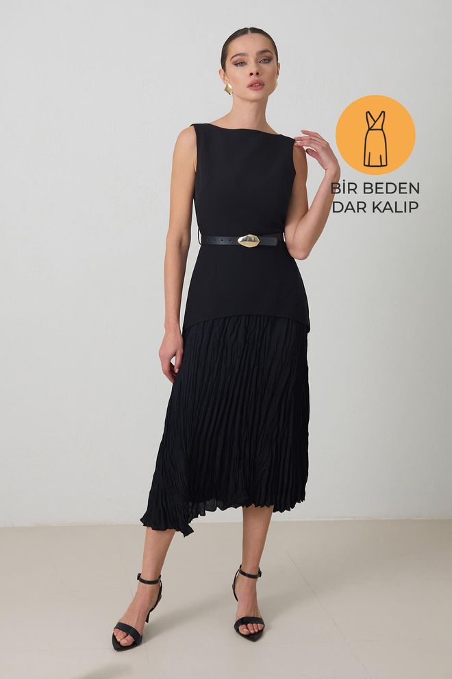 Setre Elegante Zwarte Pasvorm En Flare Jurk Groothandel Kleding Sexy