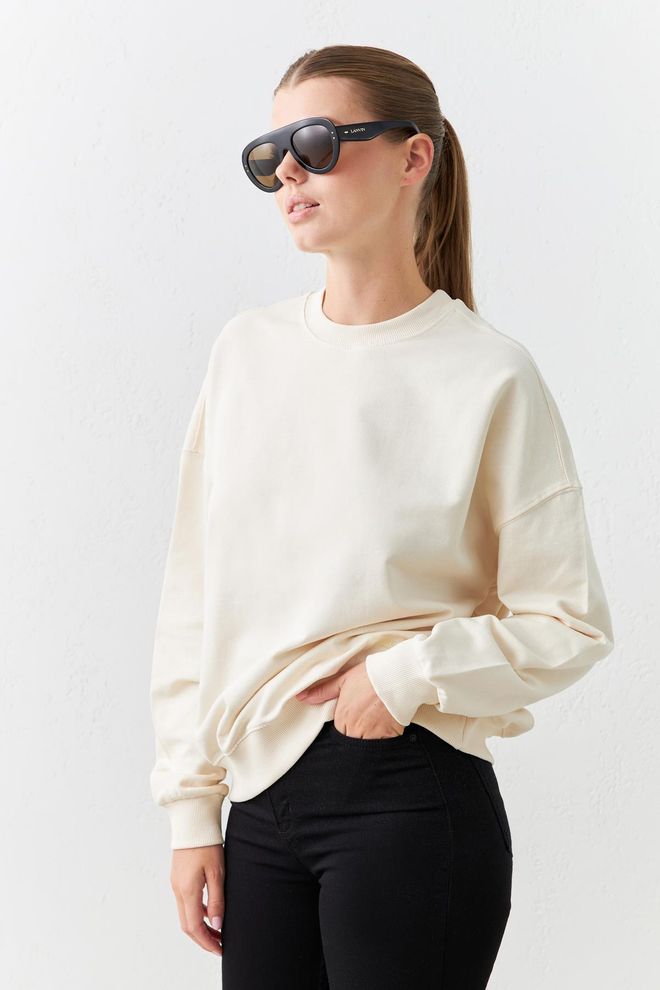 Setre Crew Neck Mini Print Λεπτομερής Μακρυμάνικη Εφίδρωση Κρέμα Χονδρικό εμπόριο ενδυμάτων Casual