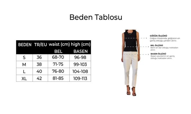 Setre Belden Transparan Detaylı Rahat Kesim Pantolon Siyah Wholesale Clothing Polyester