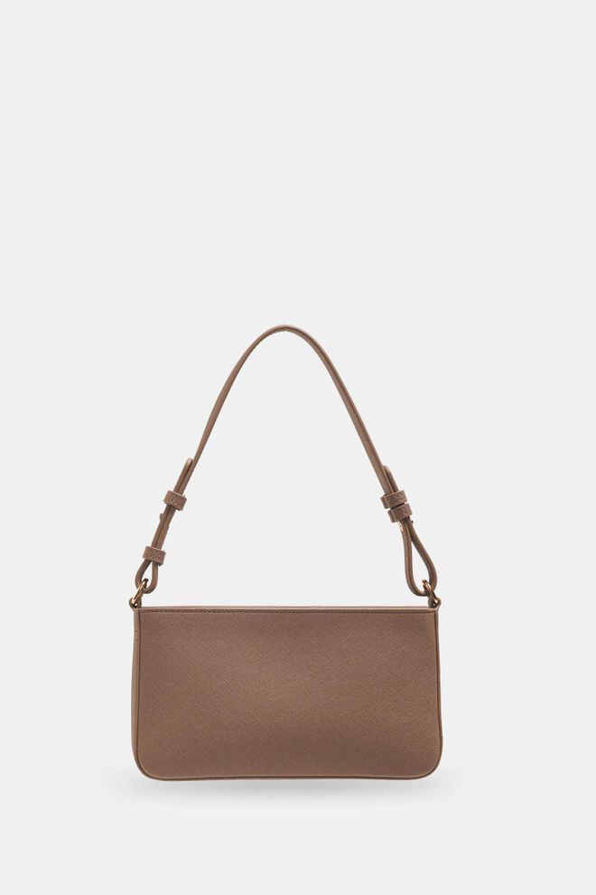 Setre Askılı Kemer Detaylı Kol Çantası Koyu Bej Toptan Giyim 3