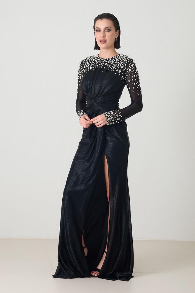 Setre Elegant Black Sheath Dress With Long Sleeves Wholesale Clothing 1