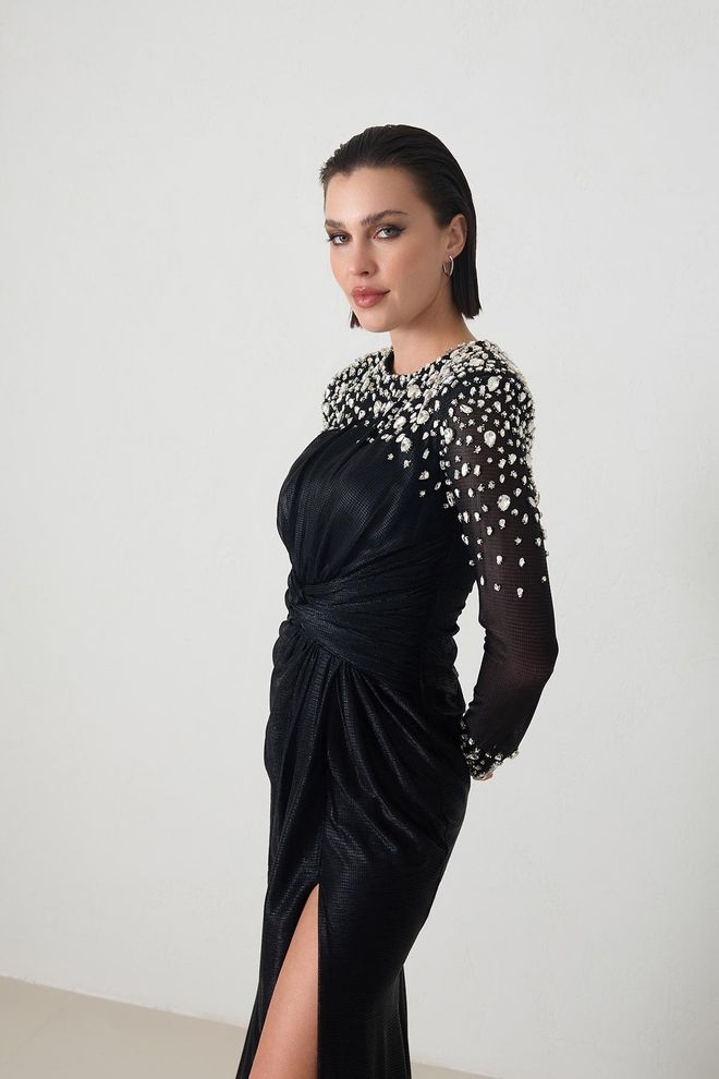 Setre Elegant Black Sheath Dress With Long Sleeves Wholesale Clothing Cocktail