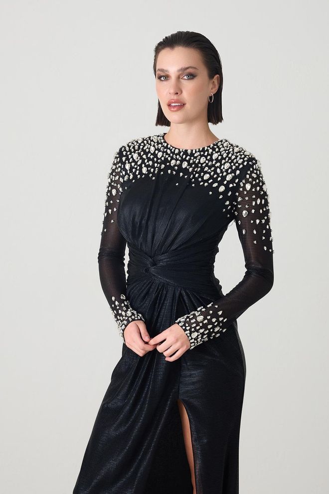 Setre Elegant Black Sheath Dress With Long Sleeves Wholesale Clothing Spring