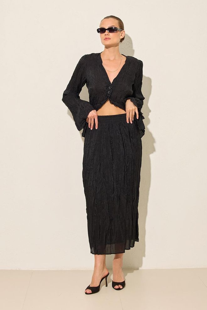 Setre Black Elegant Formal Vintage Glam Retro A Line Midi Skirt Wholesale Clothing Vintage