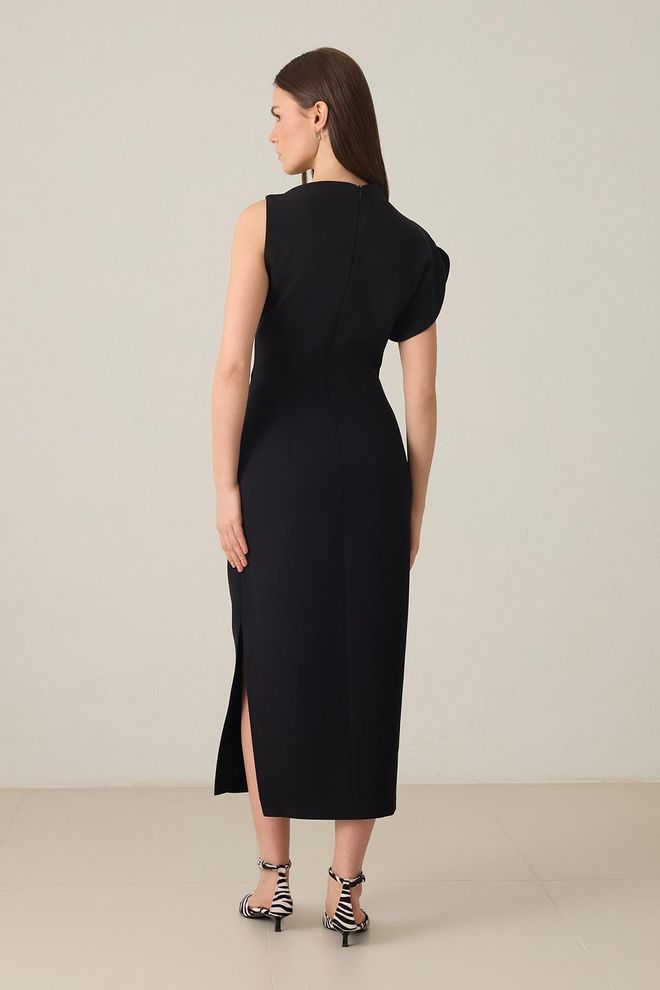 Setre Elegant Black Sheath Dress With Cape Sleeves Wholesale Clothing Spring