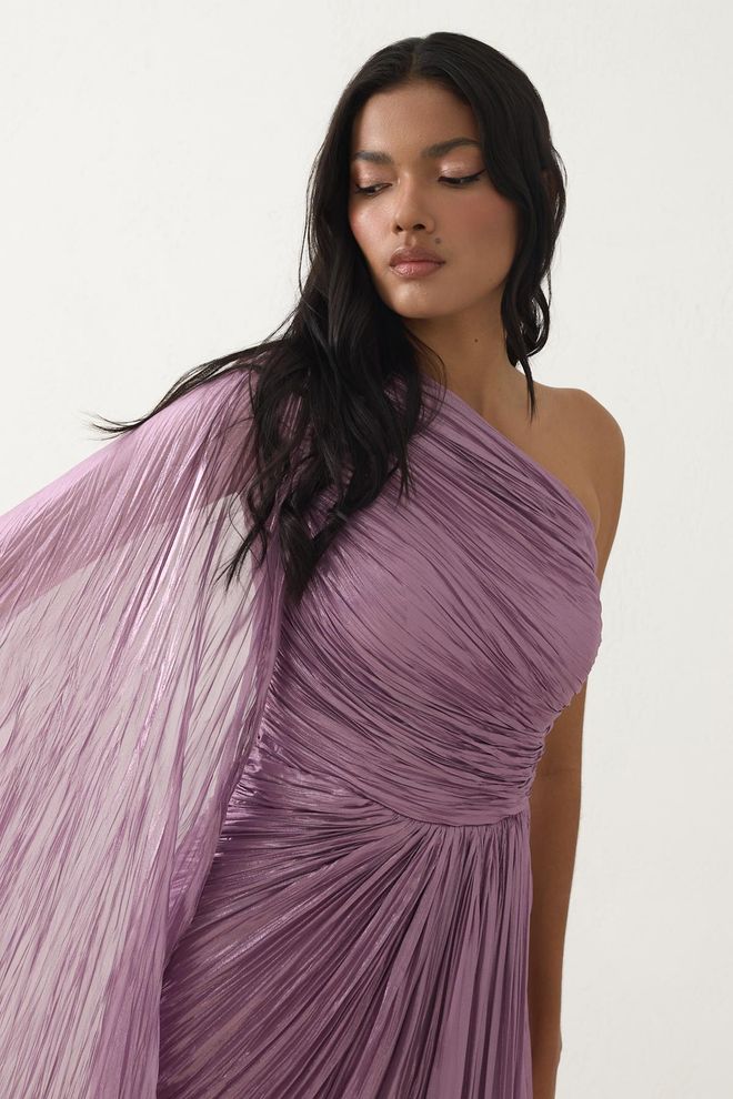Setre Elegant Purple Dress With One Shoulder Neck Wholesale Clothing Spring