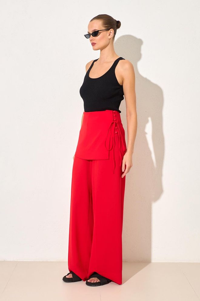 Setre Rode Elegante Casual Palazzo Broek Groothandel Kleding Casual