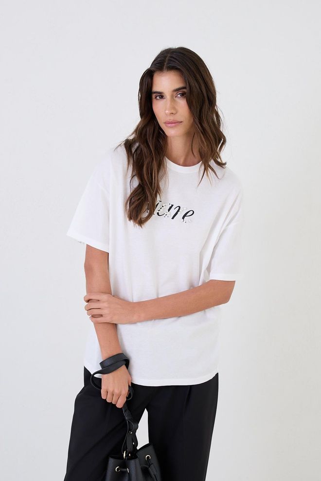 Setre Witte Casual Streetwear T shirt Met Letterprint Groothandel Kleding Casual