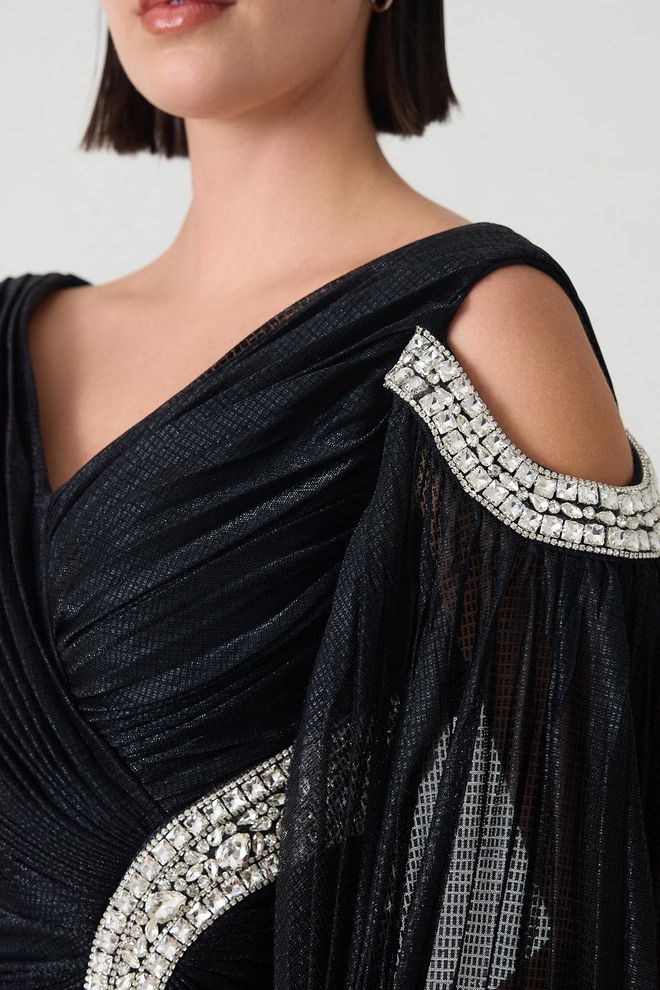 Setre Elegant Black Sheath Dress With V Neck And Long Sleeves Wholesale Clothing Spring