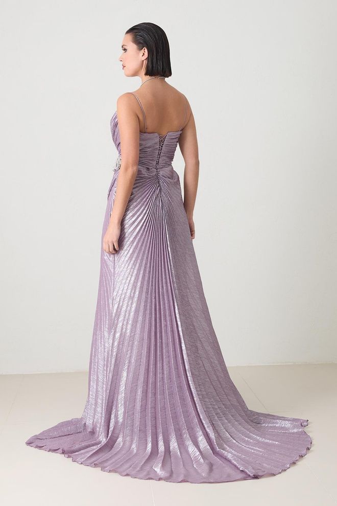 Setre Elegant Purple Sleeveless Slit Dress Wholesale Clothing Glam