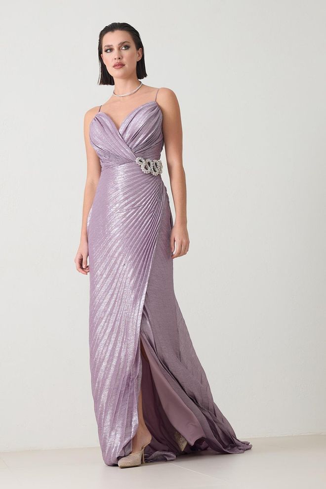 Setre Elegant Purple Sleeveless Slit Dress Wholesale Clothing Cocktail