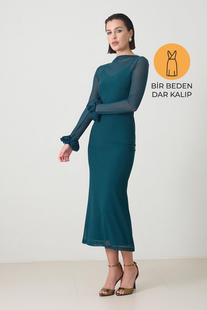 Setre Elegant Navy Blue Bodycon Midi Dress Wholesale Clothing Sexy