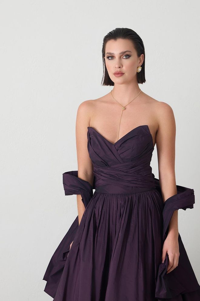 Setre Elegant Purple Fit And Flare Dress Wholesale Clothing Spring