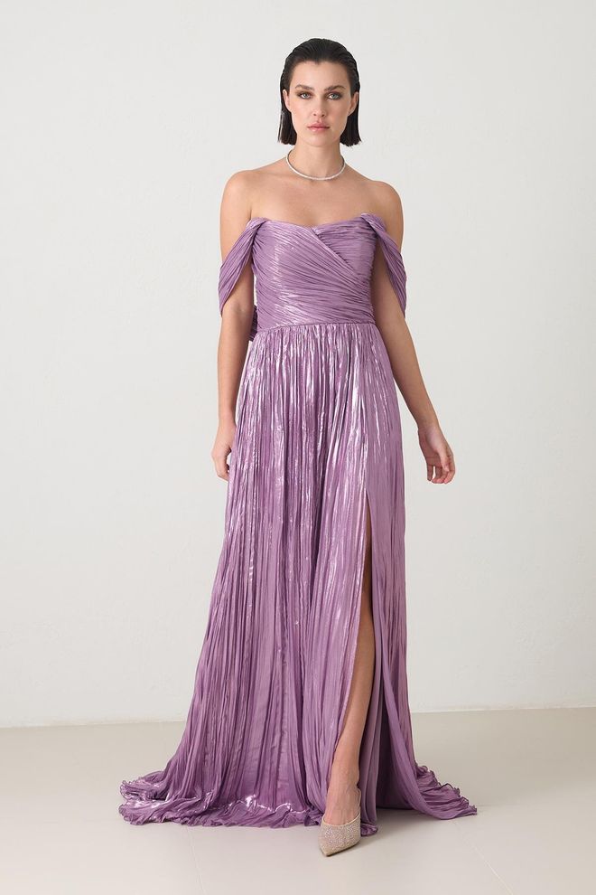 Setre Elegant Purple Fit And Flare Dress Wholesale Clothing 1