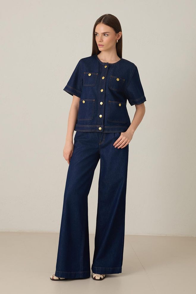 Setre Geacă Albastră Casual Elegantă Îmbrăcăminte cu ridicata Casual